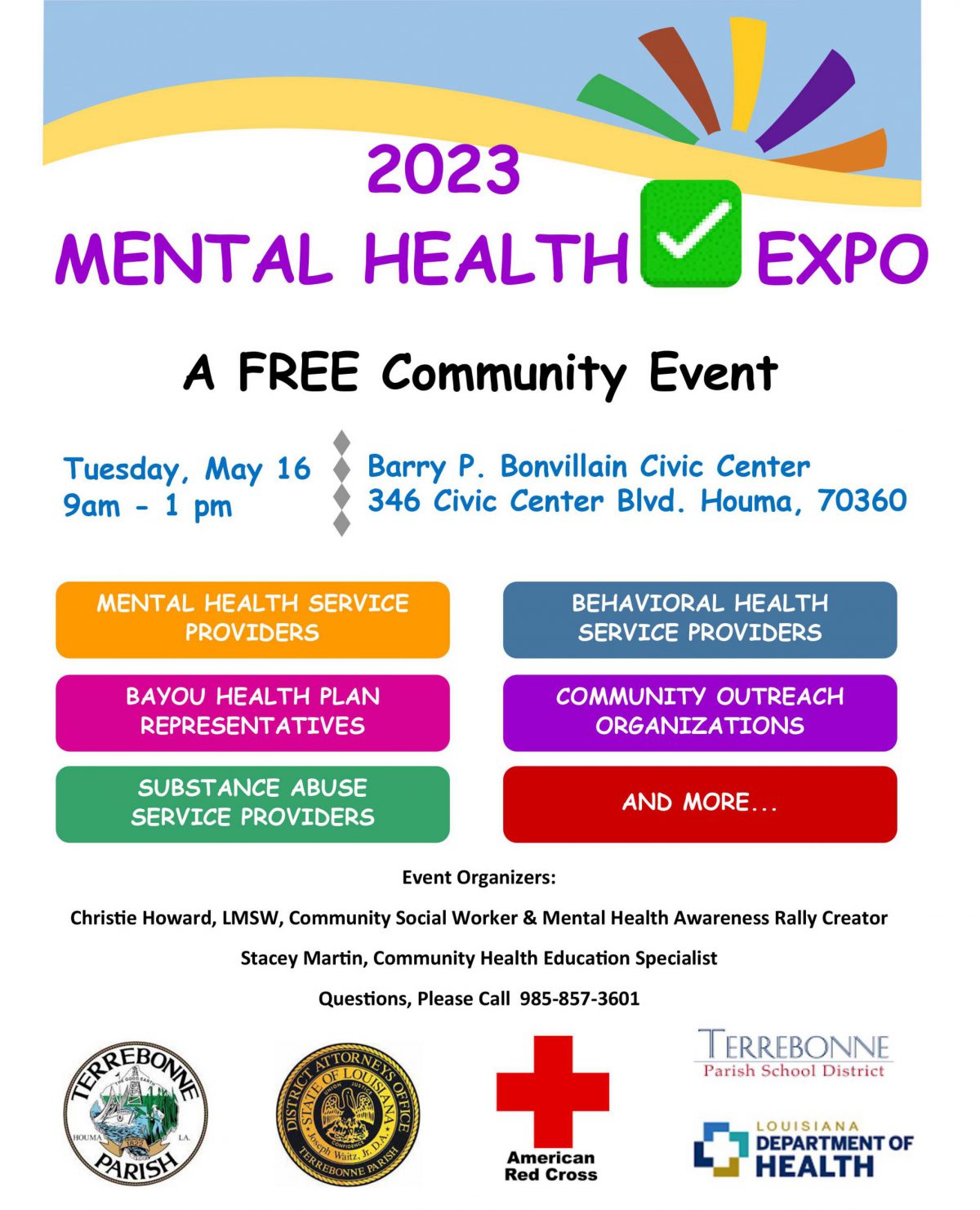 Mental Health Expo 2025 A Free Community Event Barry P. Bonvillain