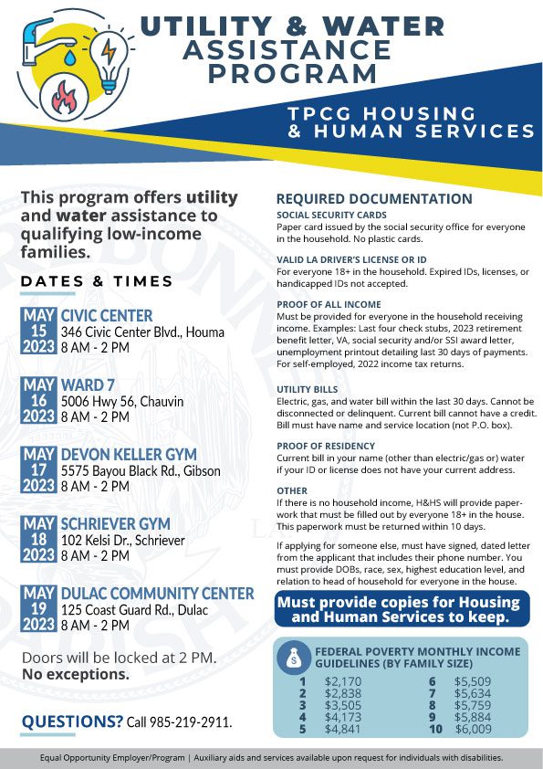 Utility and Water Assistance Program - TPCG Housing & Human Services