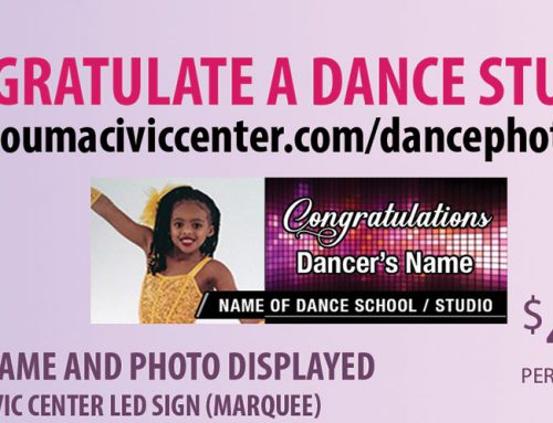 Congratulate a Dance Student – Civic Center marquee sign – Recital Day!